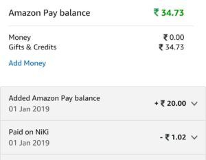 (Proof added) (Loot Offer) Amazon Niki - Get Free Rs.20 Amazon Pay Balance For All Users