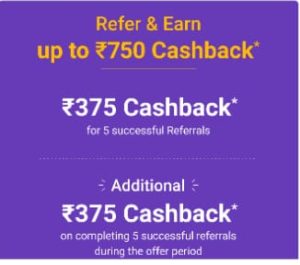 Phonepe App - Get Rs.750 Cashback For 5 Successful Referrals (23-29 July Bonanza)