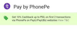 Phonepe - Get Rs.100 Cashback On First 2 Transactions Via Phonepe on PayU