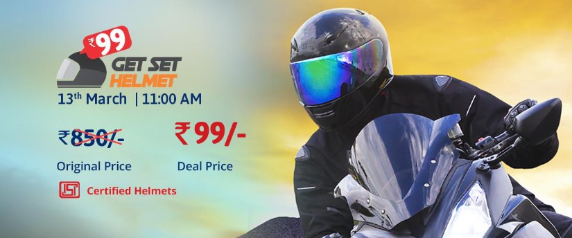 Droom.in - Get Helmet From Droom.in in Just Rs.99 Only ( Sale 13 march at 11:00 am)