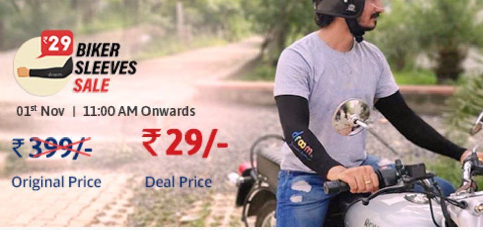 Droom - Buy Biker Sleeves On Droom Sale At Just Rs.29 On 1st November At 11am