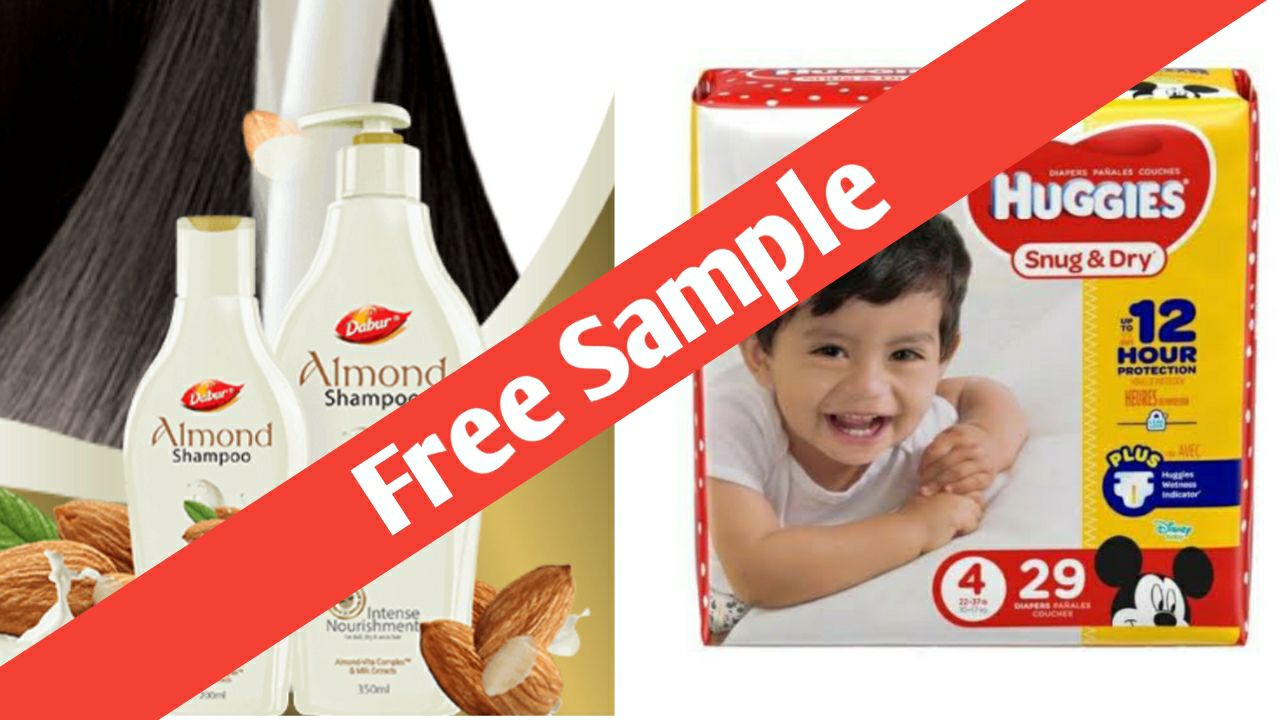 Freebies - Get Free Sample Of Dabur Almond Shampoo & Huggies