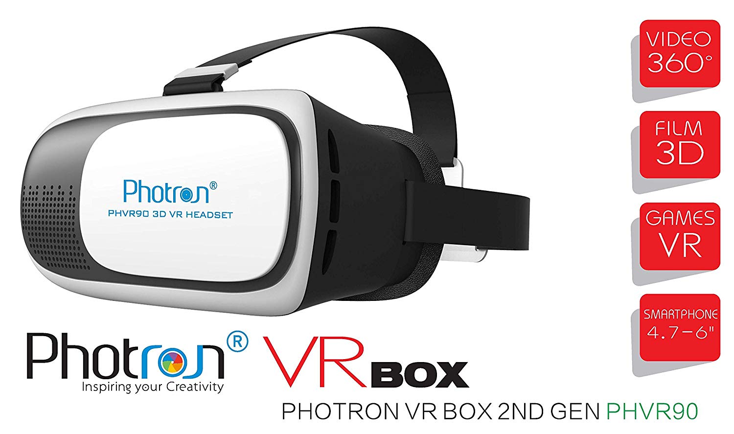 Amazon - Buy Photron VR BOX 2.0 Virtual Reality Glasses @199