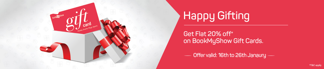 Bookmyshow - Get Flat 20% Off on Bookmyshow Gift Cards