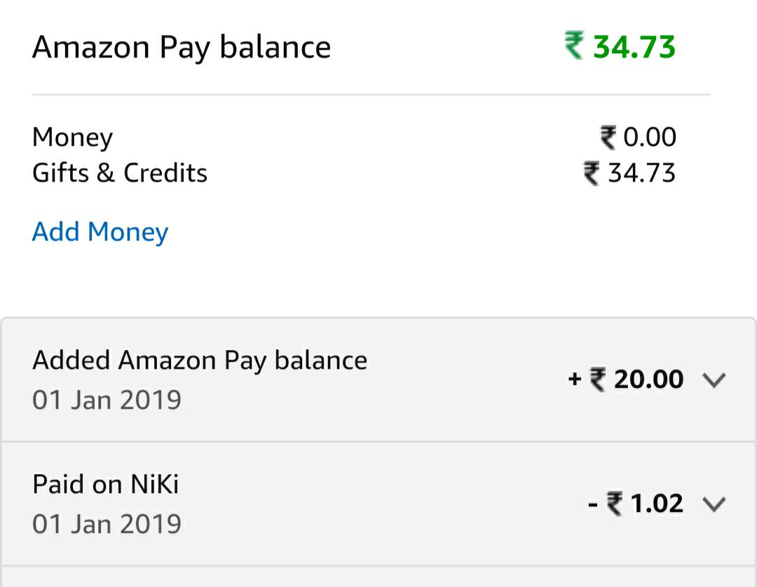 (Proof added) (Loot Offer) Amazon Niki - Get Free Rs.20 Amazon Pay Balance For All Users