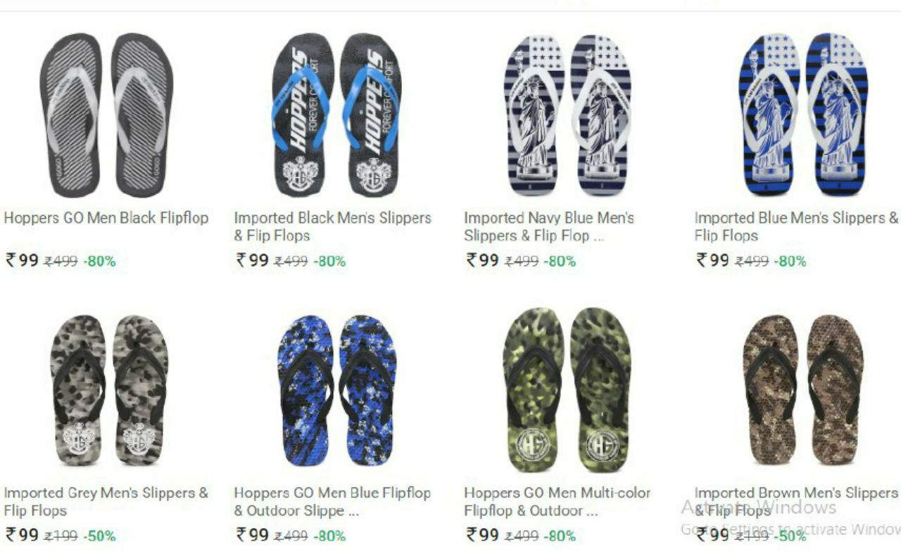 Buy Men's Slippers @99 + Rs.50 Recharge Voucher