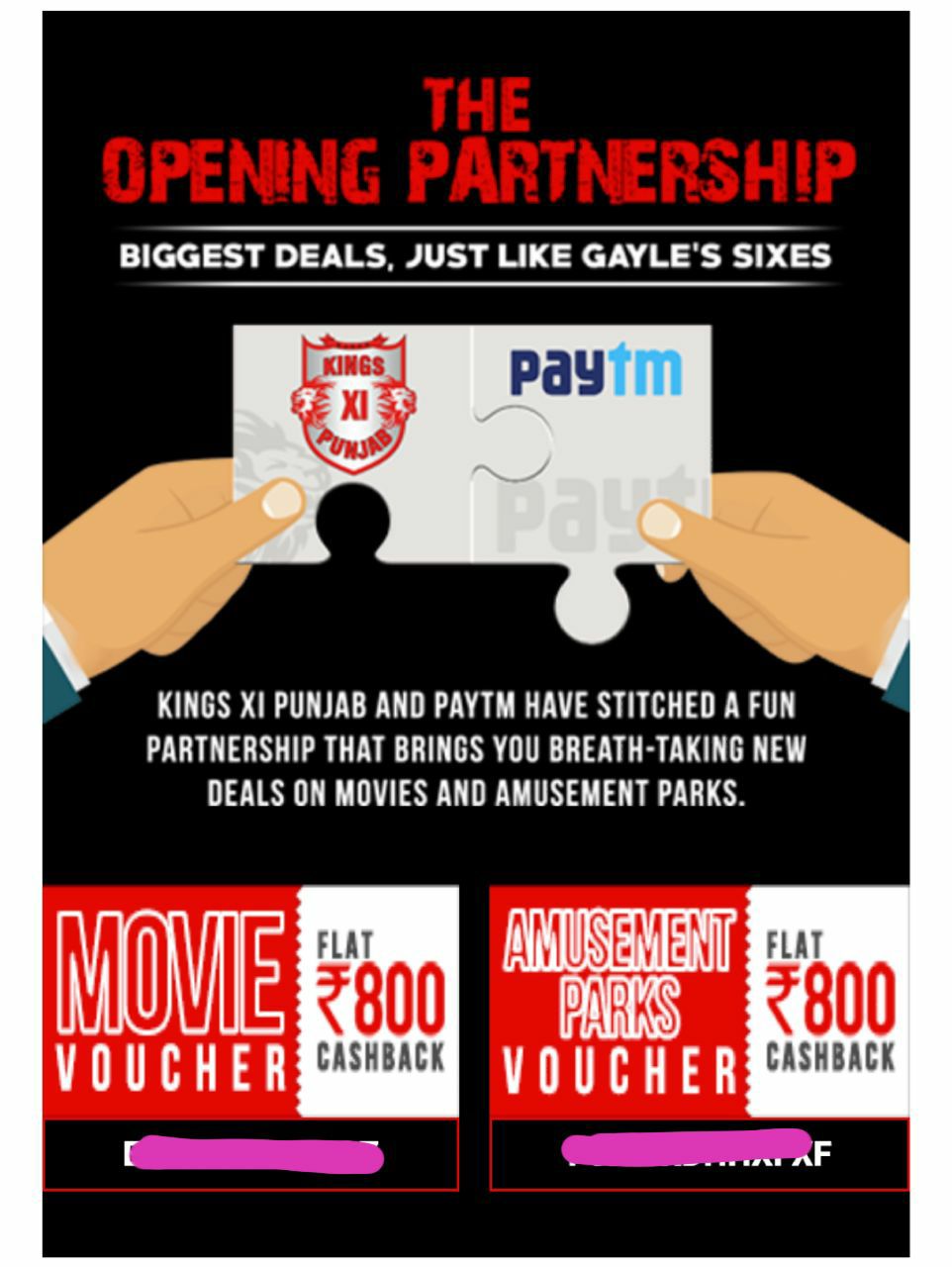 KXIP Paytm Movie Offers - Signup & Get 100% Cashback upto Rs.200 on Movie Tickets