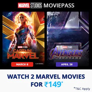 Buy Paytm Marvel movie pass for 1 person & Watch 2 Marvel Movie For Free