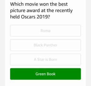 Amazon Quiz Time Daily - Today Answer of Amazon Quiz 26 February 2019