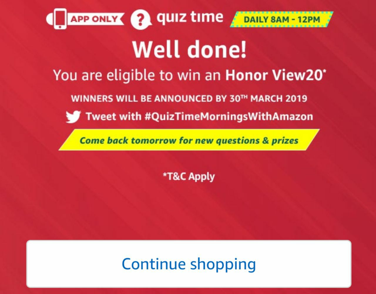 Amazon Quiz Time Daily - Today Answer of Amazon Quiz 27 February 2019