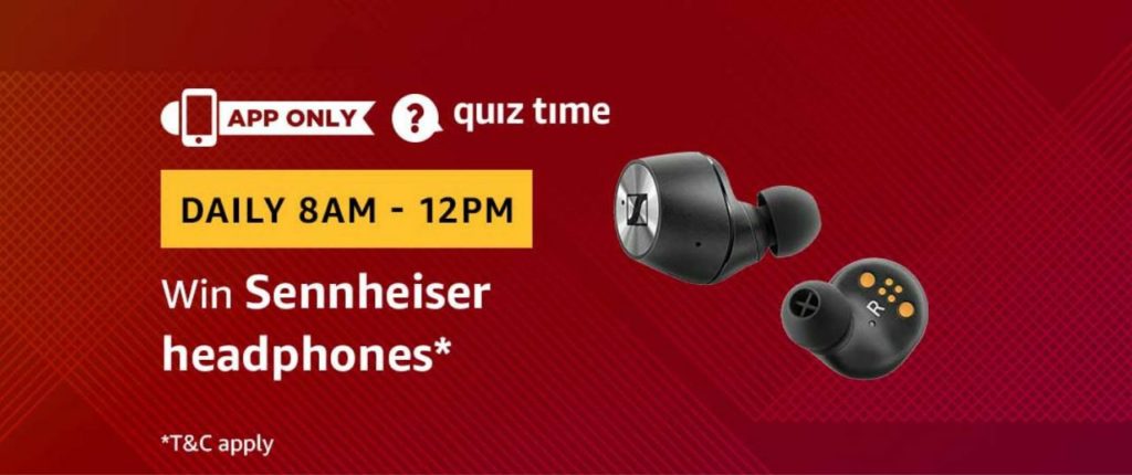 (Answer Added) Amazon Quiz Time Daily - Today Amazon Quiz Answers & Win Sennheiser Headphones