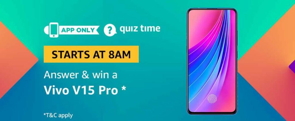 (Answer Added) Amazon Quiz Time Daily - Today Amazon Quiz Answers (17 March) & Win a Vivo V15 Pro