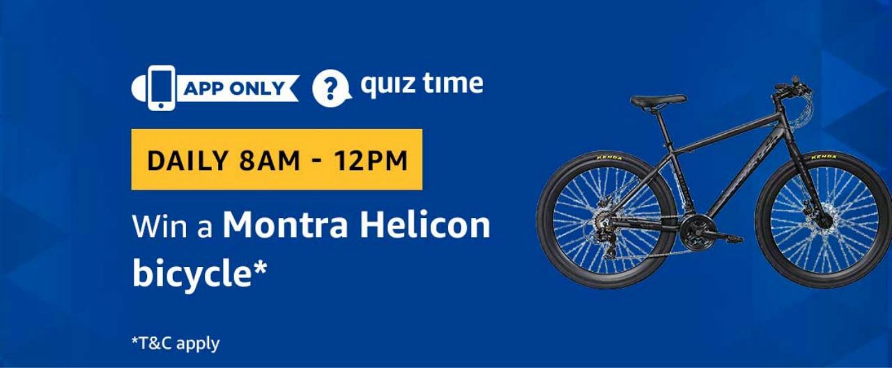 (Answer Added) Amazon Quiz Time Daily - Today Amazon Quiz Answers (21 March) & Win a Montra Helicon Bicycle