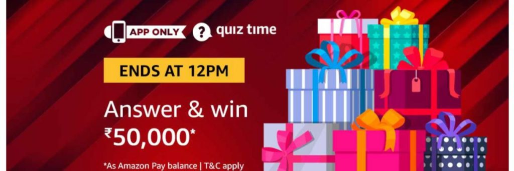 (Answer Added) Amazon Quiz Time Daily - Today Amazon Quiz Answers (29 March) & Win Rs.50000 Amazon Pay Balance