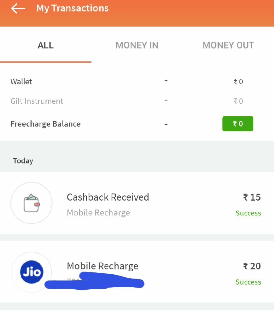 Freecharge -  Get Free Recharge of Rs.15 For All Users