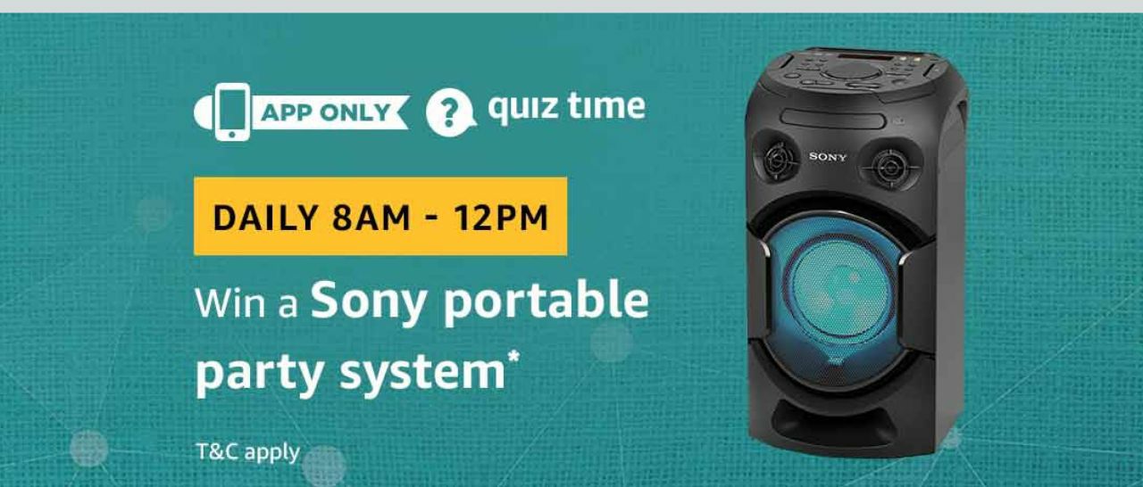 Amazon Quiz Time Daily - Today Amazon Quiz Answers Of Sony Portable Party System