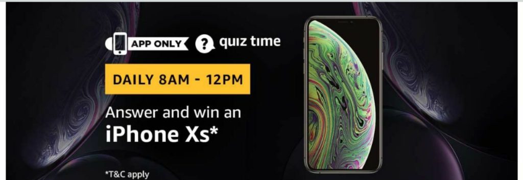 (Answer Added) Amazon Quiz Time Daily - Today Amazon Quiz Answers (7 April) & Win an iPhone Xs