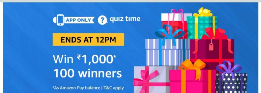 (Answer Added) Today Amazon Quiz Answers (12 April) & Win Amazon Pay Balance