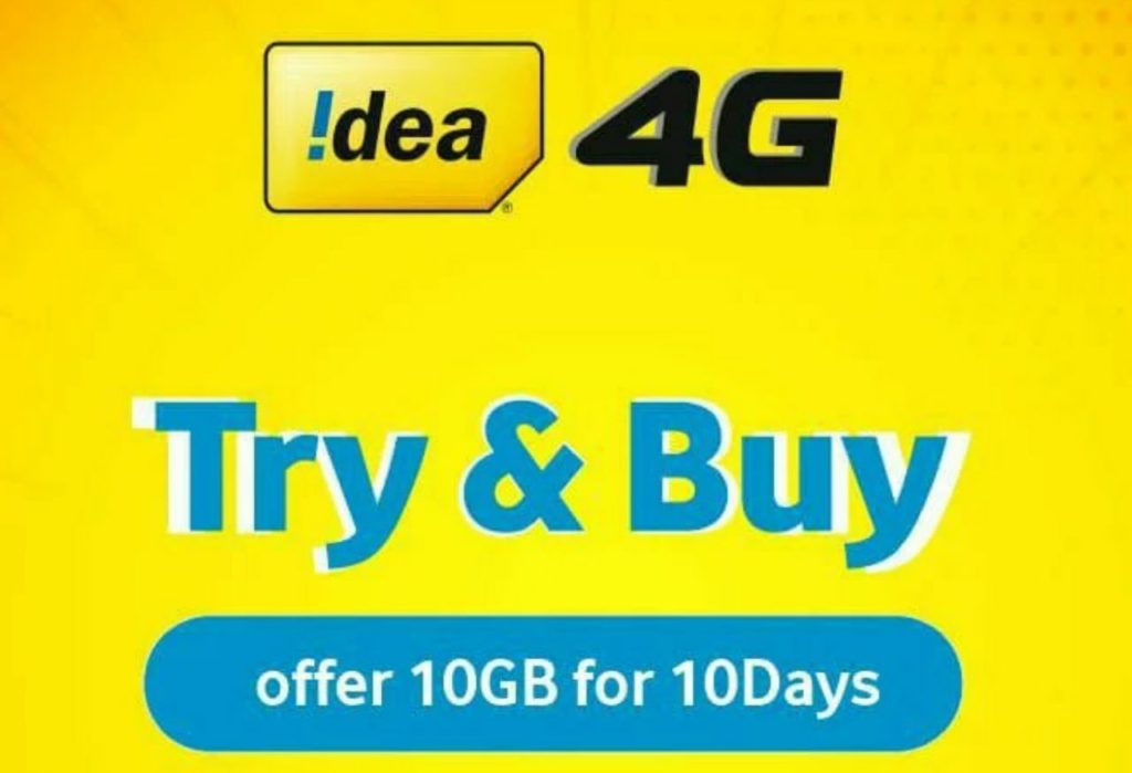 Idea Try & Buy Offer - Get Free 10GB Data For 10 Days (User Specific)