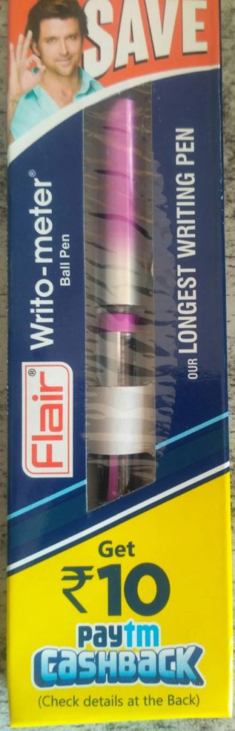 Paytm - Get Rs.10 Cashback On Flair Writo- meter Ball Pen