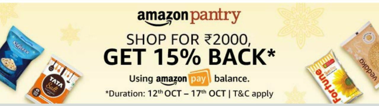 Amazon Pantry Offer - Order Pantry Product Worth Rs.2,000 & Get Rs.700 Cashback