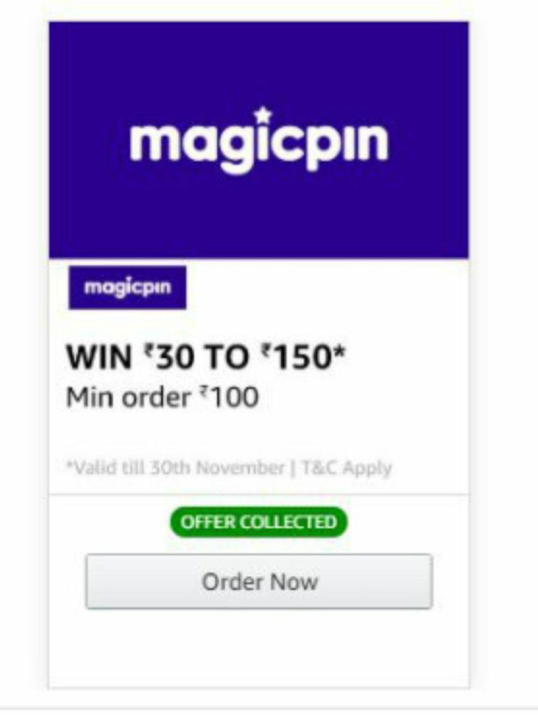 Amazon Magic Pin Offer - Buy Flipkart Rs.100 Gift Card at Rs.70 (All Users) 