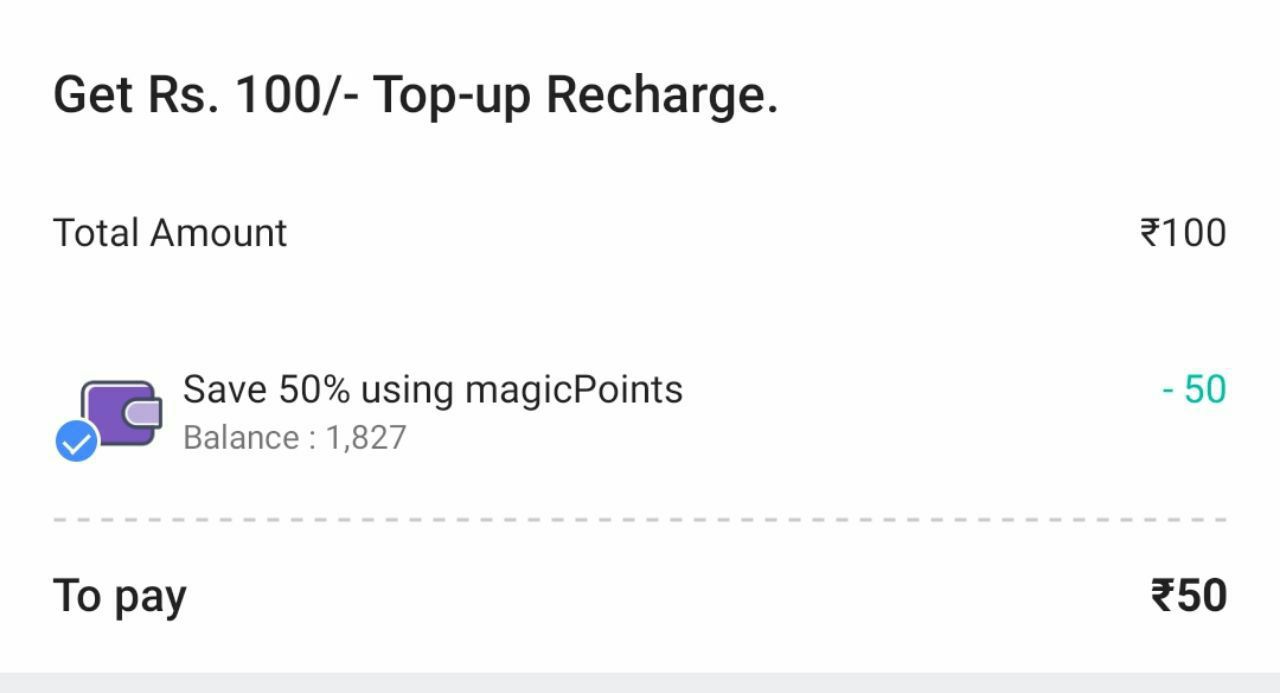 Magicpin offer - Use Points & Do Recharge at 50% Off
