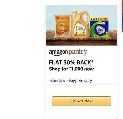 Amazon Pantry Offer - Buy Pantry Product Worth Rs.1,000 & Get Rs.300 Back