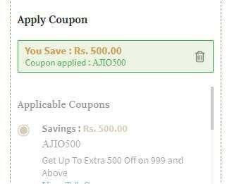 (Super Loot) Ajio Cashback Offer - Flat Rs.500 Off on Shopping of Rs.999 | All Users