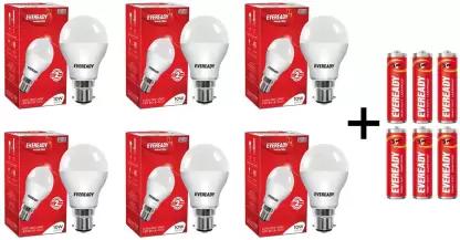 Flipkart Deal: Eveready 10 W Round B22 LED Bulb  (White, Pack of 6) @Rs.489