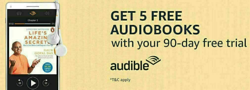 Amazon Audible Membership Free Loot- Get 5 Audiobooks using Amazon Audible